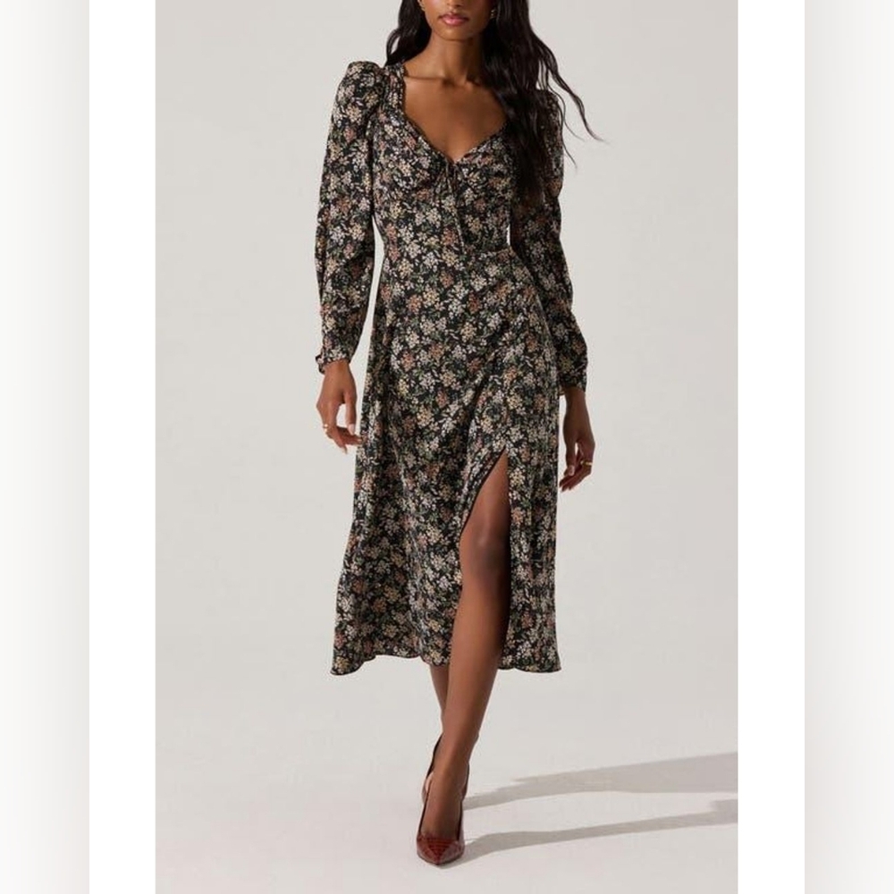 ASTR the Label Floral Print Wrap Midi Dress Size S New Without Tags